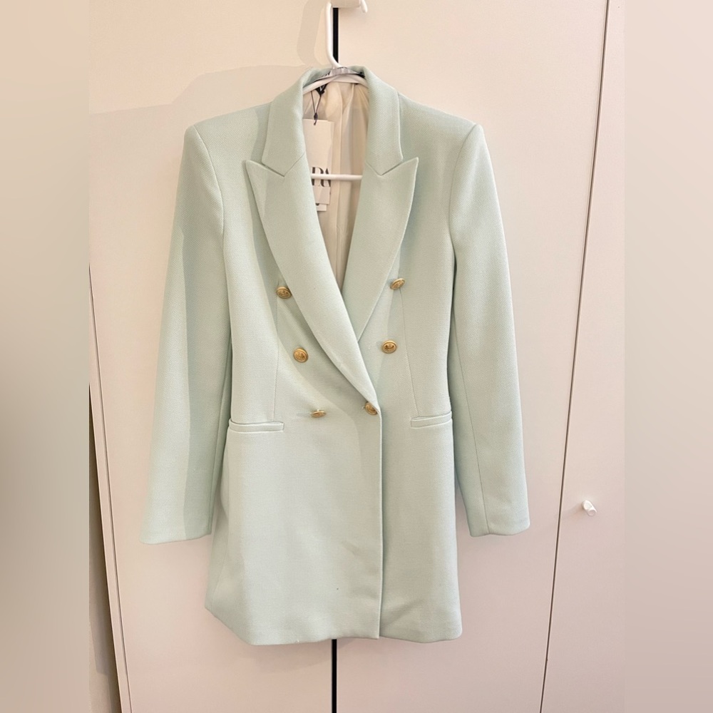 Zara blazer coat dress mint green